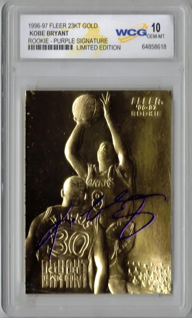 Kobe Bryant Basketball Rookie: Value & Collector’s Guide 17 1996-97 Fleer 23KT Gold Basketball Kobe Bryant Rookie Card Graded WCG 10