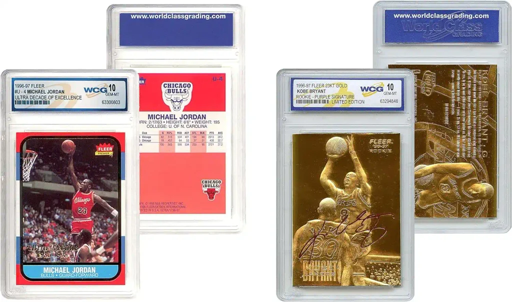 1996 Michael Jordan Fleer Ultra Decade and 1996 Kobe Bryant Fleer Gold Rookie Card - Set of 2 - Both Graded Gem-Mint 10