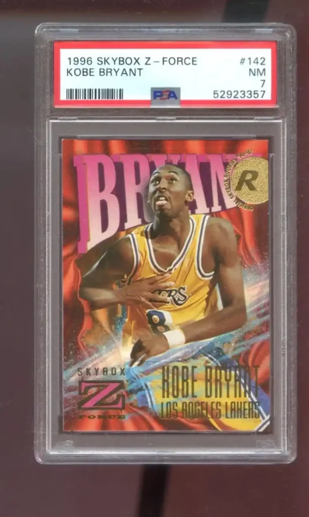 Kobe Bryant SkyBox Z-Force Rookie Cards: Value & Guide 9 1996-97 Skybox Z-Force #142 Kobe Bryant ROOKIE RC PSA 7 Graded Basketball Card NBA ZForce Los Angeles Lakers 1996-1997 96-97