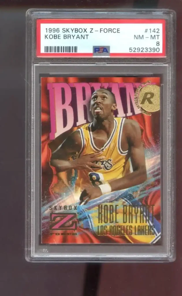 Kobe Bryant SkyBox Z-Force Rookie Cards: Value & Guide 13 1996-97 Skybox Z-Force #142 Kobe Bryant ROOKIE RC PSA 8 Graded Basketball Card NBA ZForce Los Angeles Lakers 1996-1997 96-97