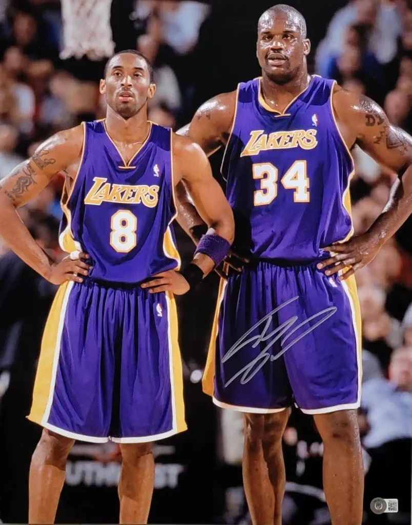 Shaquille O'Neal with Kobe Bryant Signed Los Angeles Lakers 16x20 Photo Beckett - Autographed NBA Photos