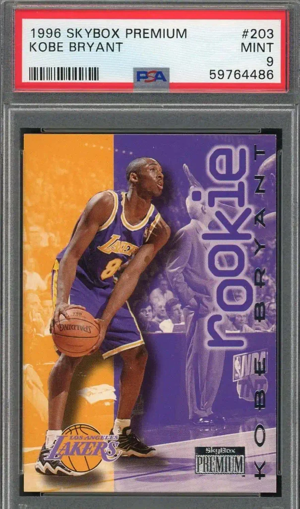 Kobe Bryant 1996 Skybox Premium Rookie Card #203 PSA 9 Graded (Cert #59764486) | Kobe Bryant Card