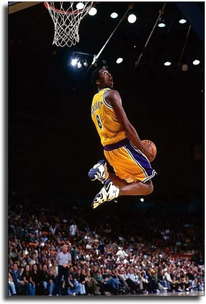 Kobe Poster Bryant, Basketball Slam Dunk Sports Basketball Fan Souvenir Gift Poster Decorative Painting Canvas Wall Art Living Room Posters Bedroom Painting 12x18inch(30x45cm)