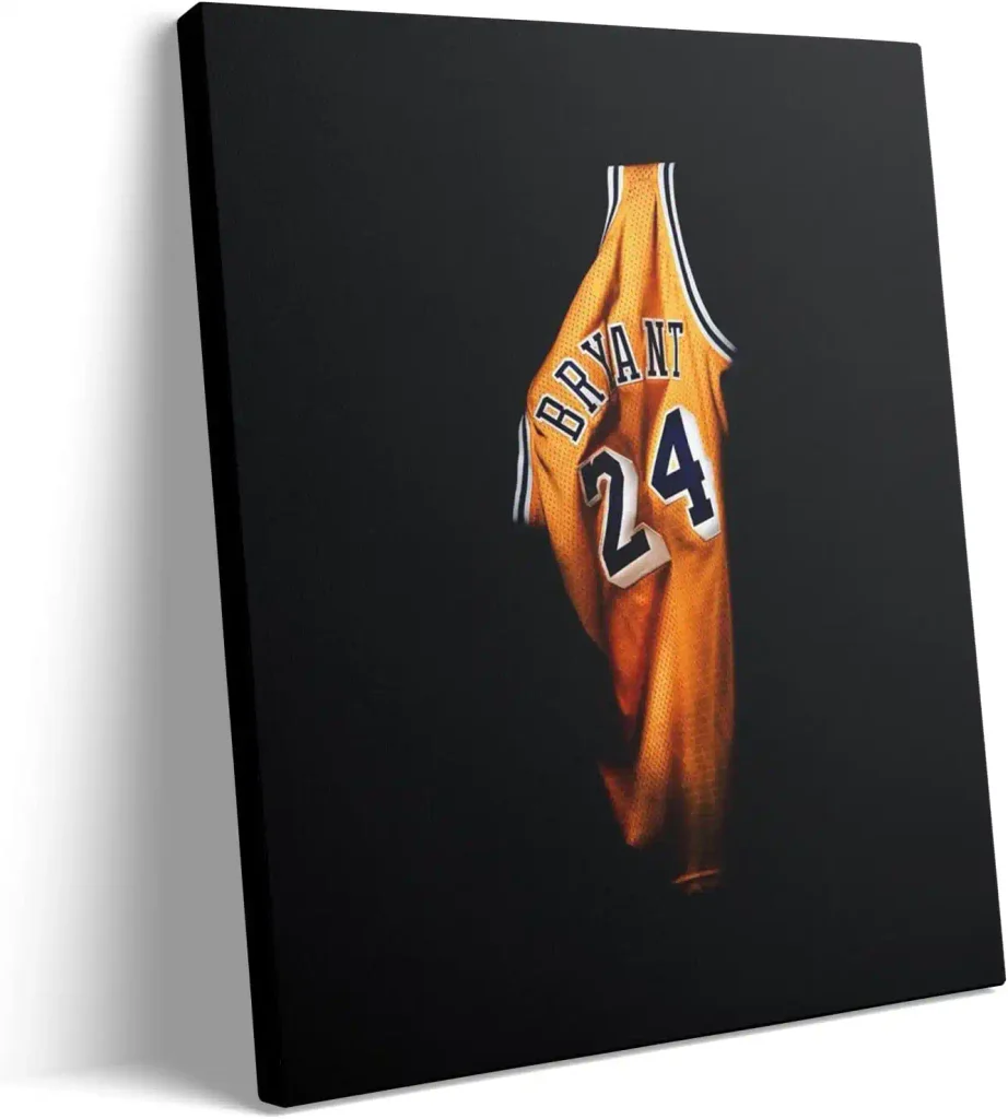 YIVIVEN Kobe Bryant Framed Poster 16"x20", Mamba Mentality Canvas Wall Art