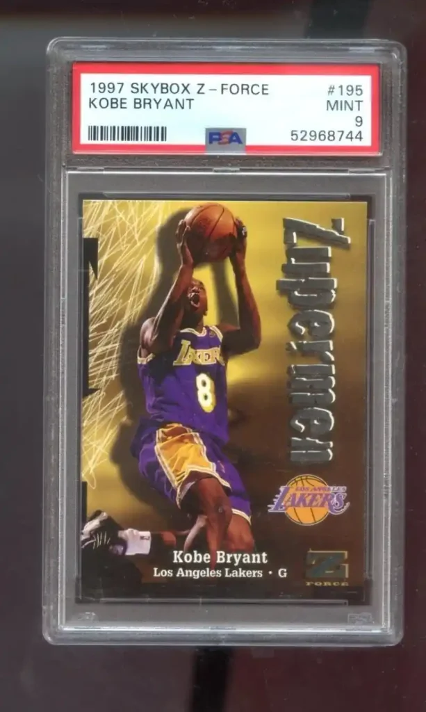 Kobe Bryant Zuperman Cards: Value, Prices & Guide 7 1997-98 Skybox Z-Force #195 Kobe Bryant PSA 9 Graded Card NBA Zupermen Z-Force - Unsigned Basketball Cards