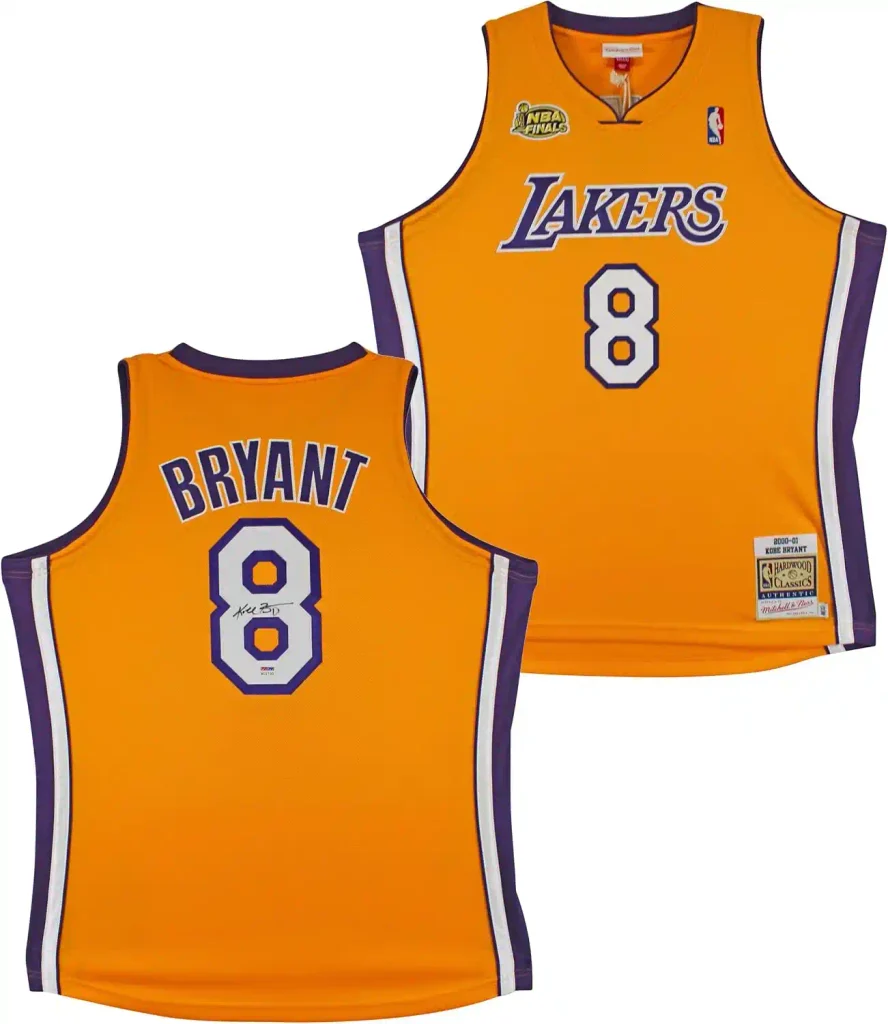 Authentic Autographed Kobe Bryant Jersey: Value & Guide 19 Lakers Kobe Bryant Signed Yellow M&N 2000-01 HWC Authentic Jersey PSA #B11730