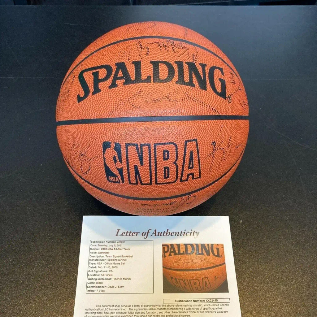 2000 All Star Game Signed Basketball Kobe Bryant Kevin Garnett Tim Duncan JSA - Autographed Basketballs
