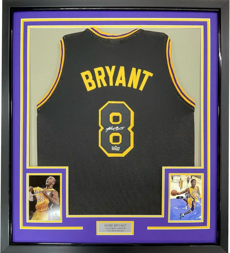 Framed Facsimile Autographed Kobe Bryant 35x39#8 Black Mamba Los Angeles LA Reprint Laser Auto Basketball Jersey