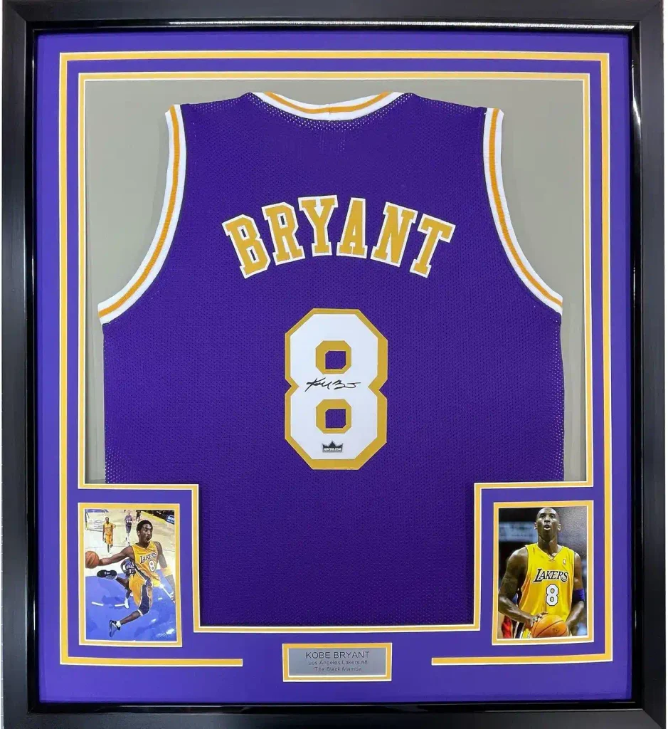 Framed Facsimile Autographed Kobe Bryant 35x39#8 Los Angeles LA Purple Reprint Laser Auto Basketball Jersey