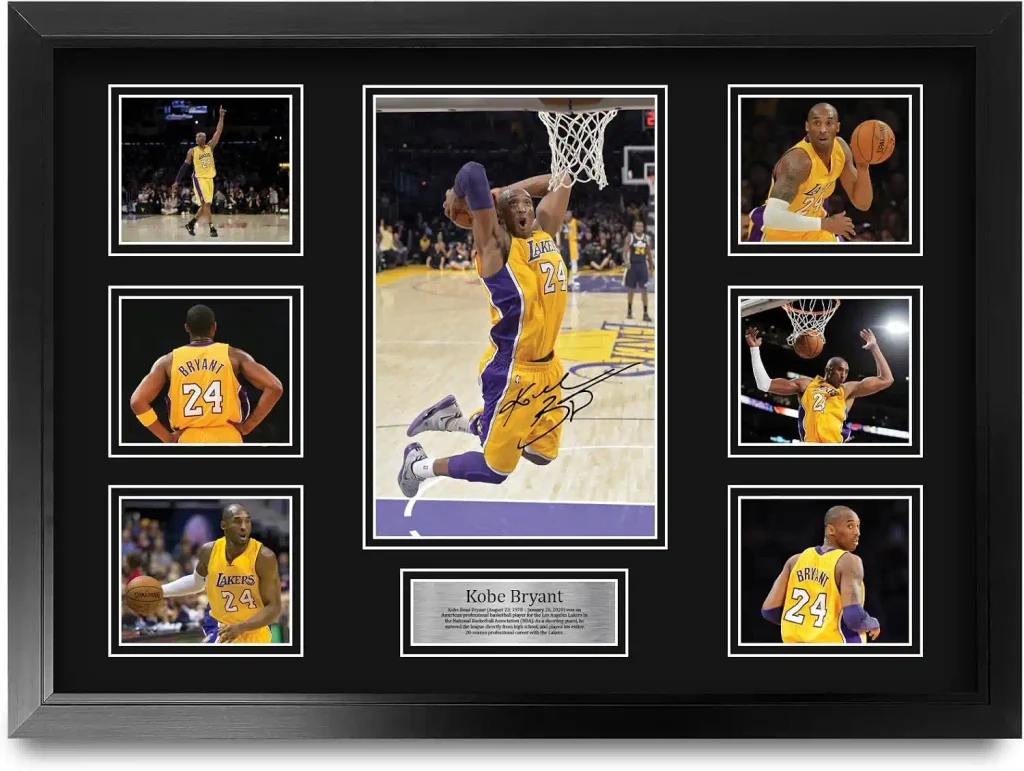 Signed Kobe Bryant Memorabilia: Value & Collector's Guide 7 HWC Trading Kobe Bryant Gifts Printed Signed Autograph Presentation Display for Basketball Memorabilia Fans - A2 Framed