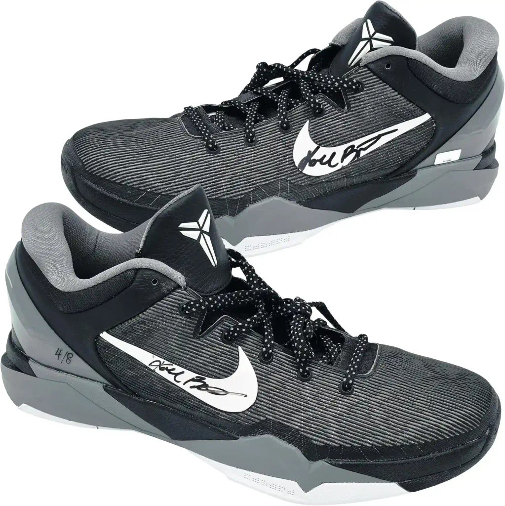 K.o.b.e B.r.y.a.n.t Autographed BlackGrey 2011-12 N.i.k.e Kobe VII Shoes (Dual Signed) Size 14#48 P.a.n.i.n.i Holo #PA16640