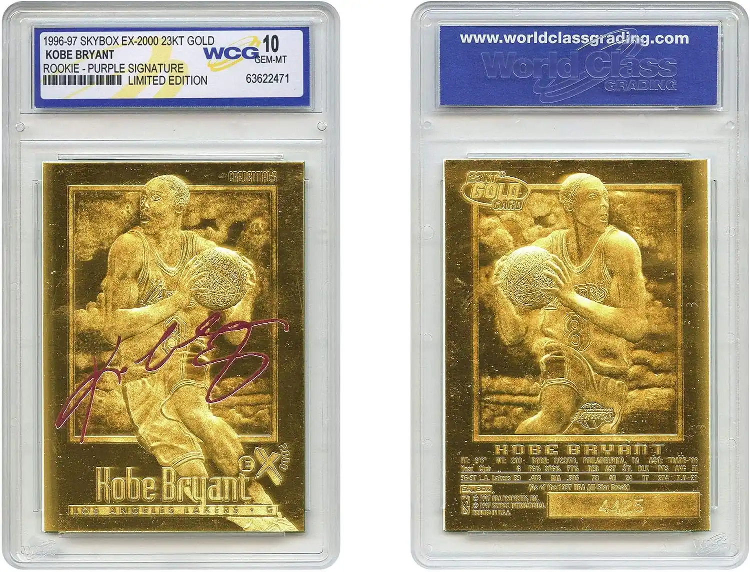 Kobe Bryant EX Cards: Value, Rarity & Collector’s Guide 7 Kobe Bryant 1996-97 Skybox EX-2000 Rookie 23KT Gold Card GEM Mint 10 Purple SS