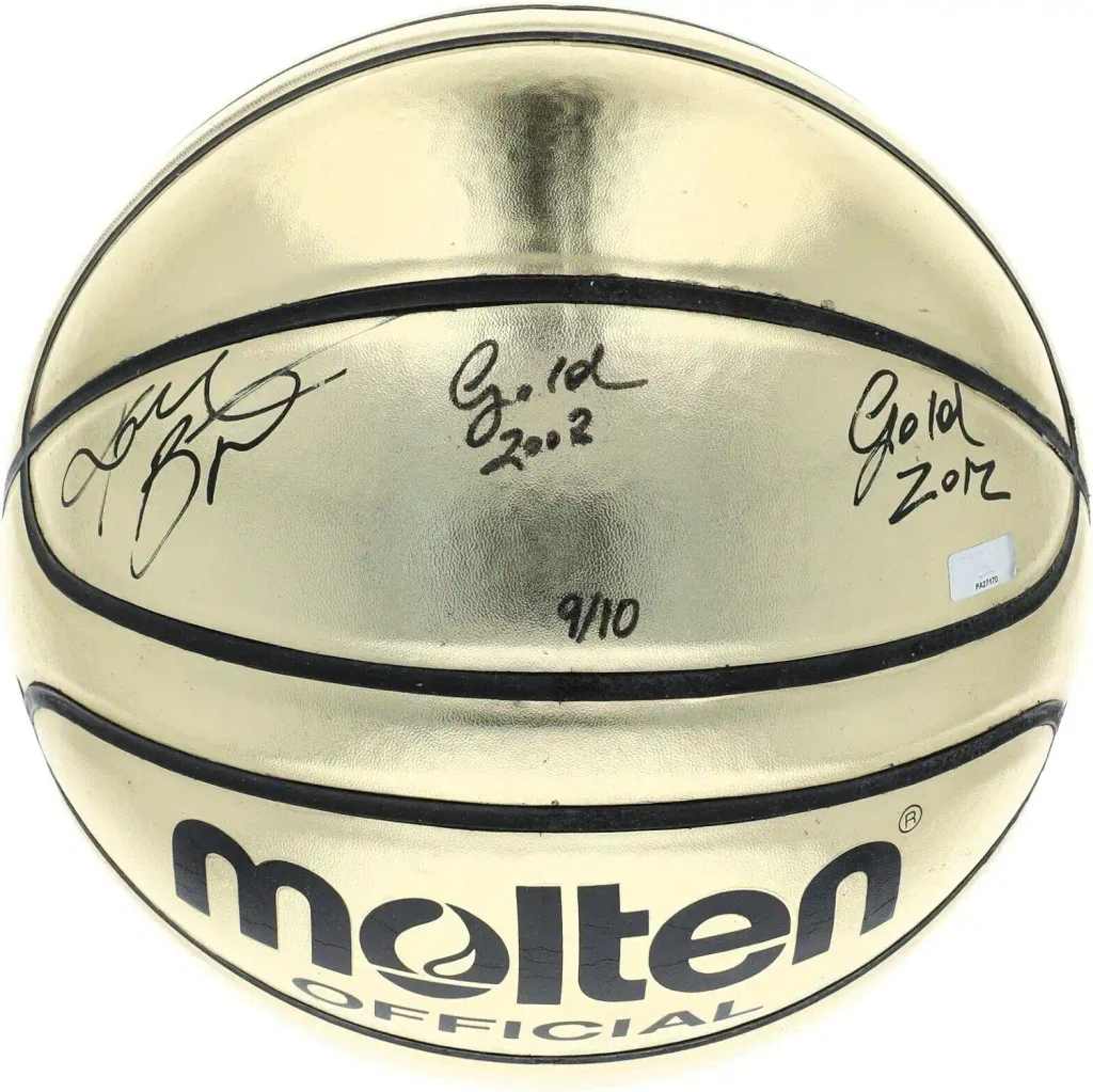 Kobe Bryant 2008 & 2012 Medal Signed Olympics Basketball 910 Panini COA - Autographed Basketballs
