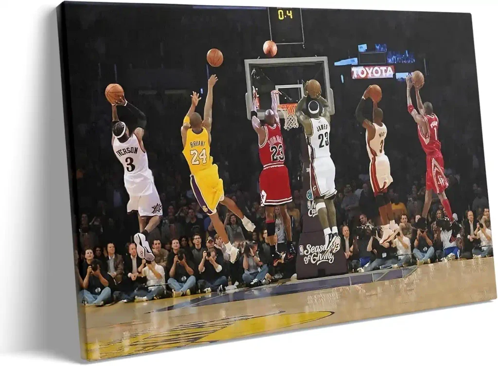 Kobe Bryant Artwork: Best Pieces, Prices & Complete Guide 17 Kobe Bryant Canvas Wall Art Decor - 11X14 inch Legendary Basketball Players Tribute Featuring Bryant, Jordan, James and more, Iconic NBA Moments Sports Print for Game Room, Home, Office Wall Decor