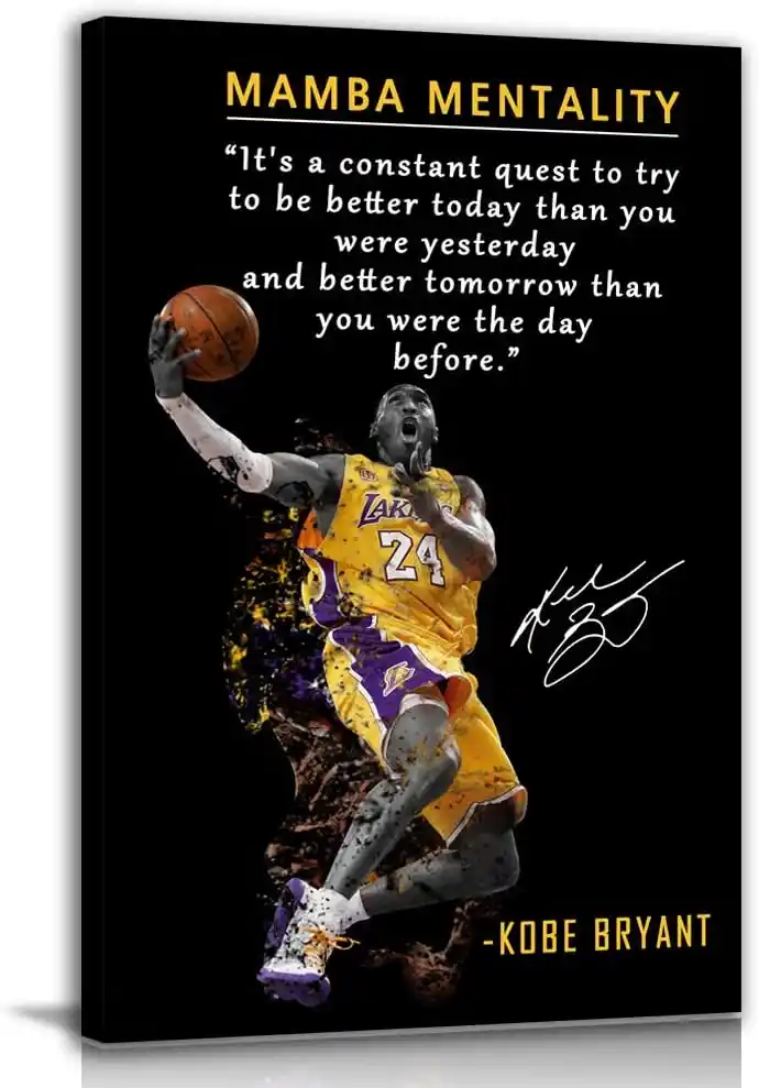 Kobe Bryant Artwork: Best Pieces, Prices & Complete Guide 19 Kobe Bryant Poster Canvas Wall Art • Mamba Mentality Quote Canvas Wall Art • Basketball Player Sports Home Decor • Motivational Artwork For Home,Office,Gym Wall Decor Framed Ready to Hang