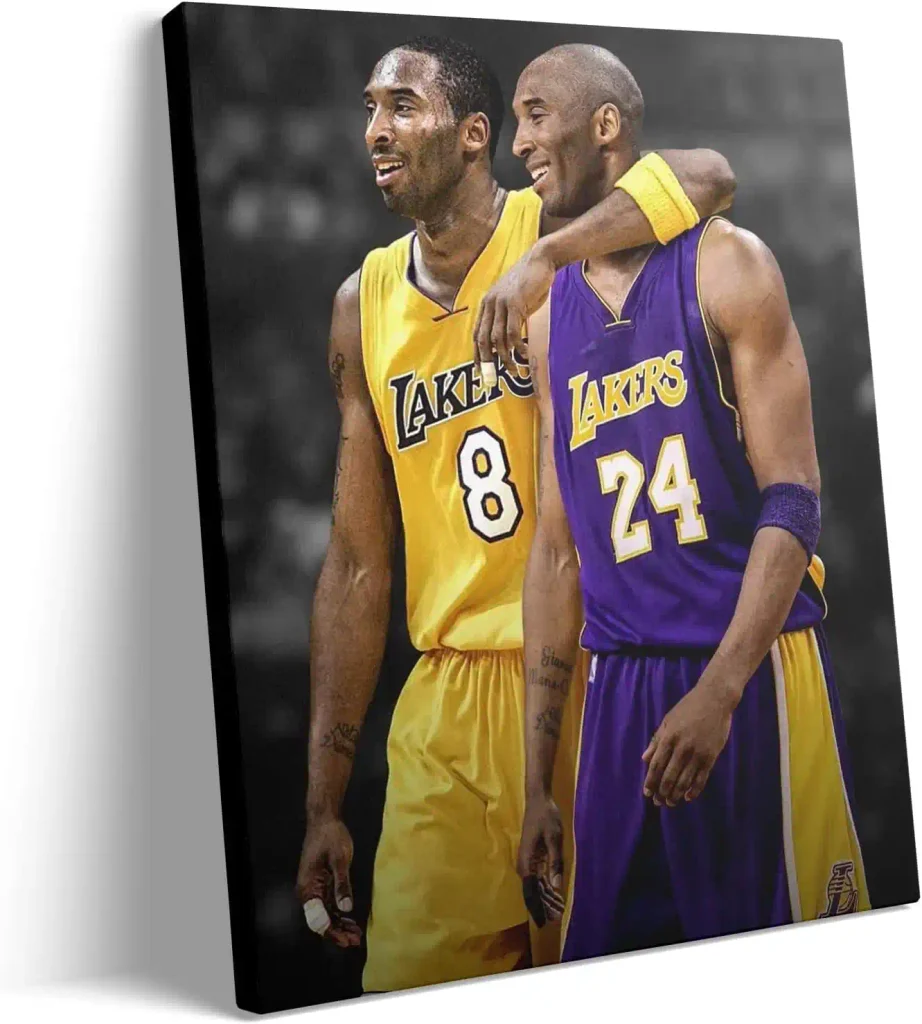 Kobe Bryant Poster, Mamba Mentality Canvas Wall Art, Kobe Bryant Canvas Framed, Black Mamba, NBA Poster, Basketball (8x10)