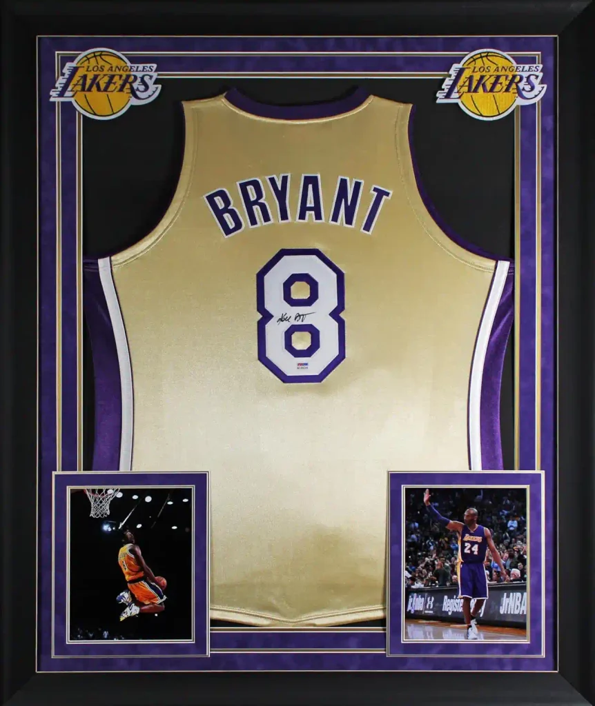 Kobe Bryant Signed M&N 1996-16 Black Mamba HOF HWC Framed Jersey PSADNA #B13539