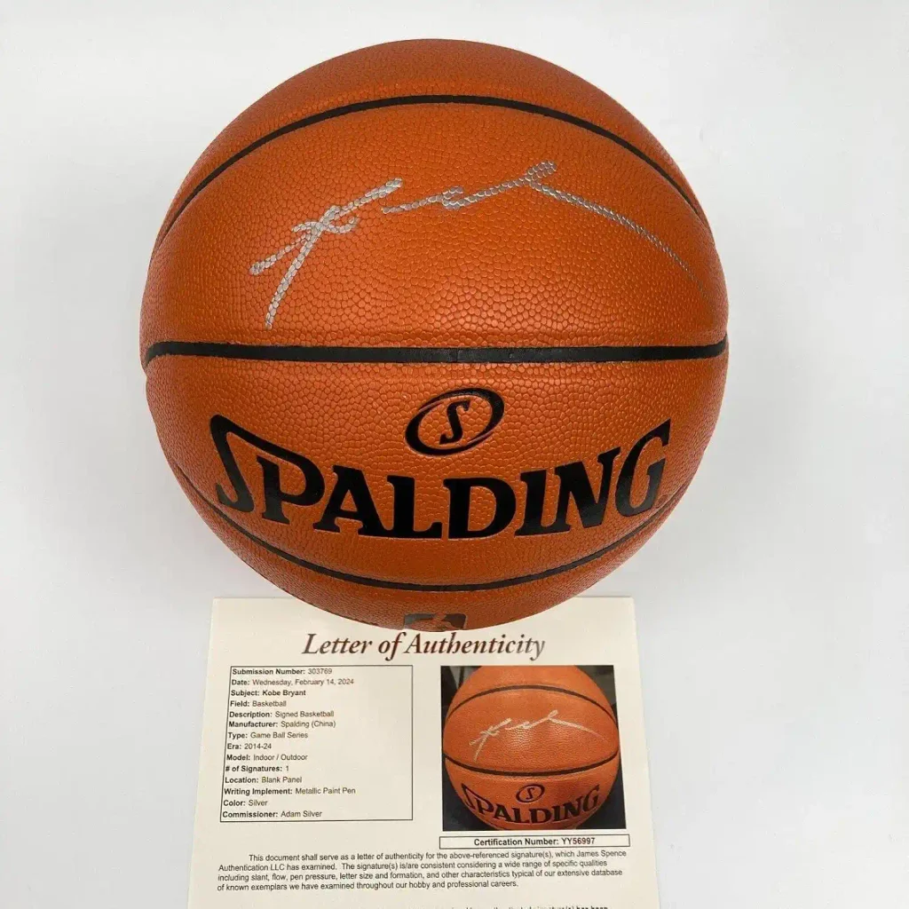 Kobe Bryant Signed Spalding Official Game Basketball Silver Ink JSA COA - Autographed Basketballs