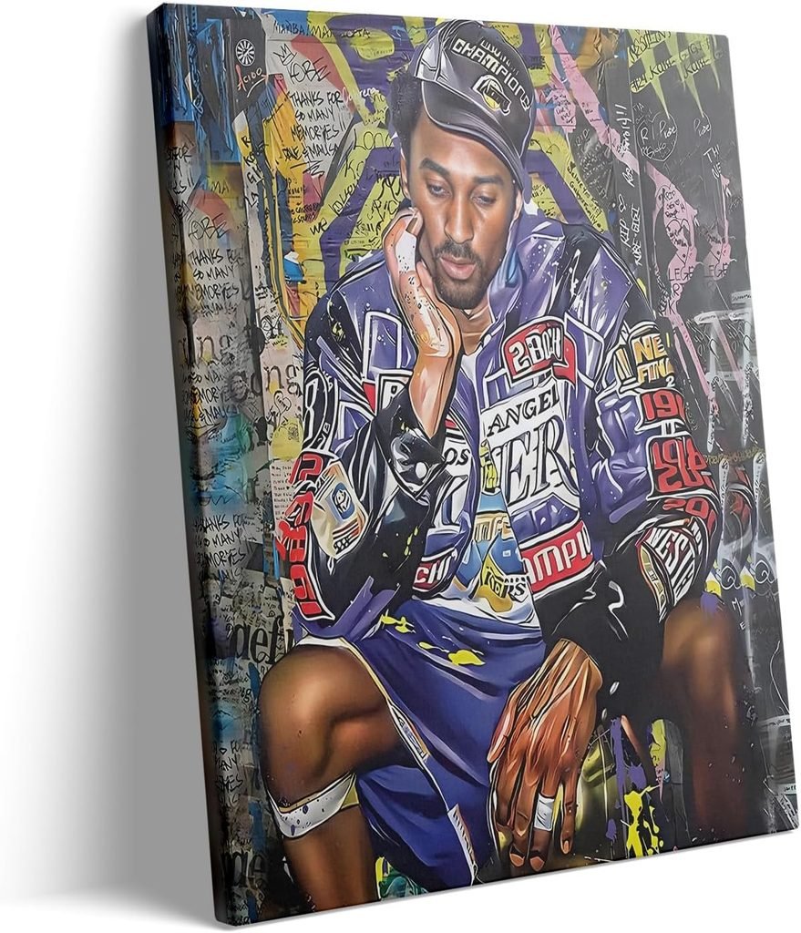 Kobe Canvas Wall Art, Basketball Legend Poster, 11x14 Inch