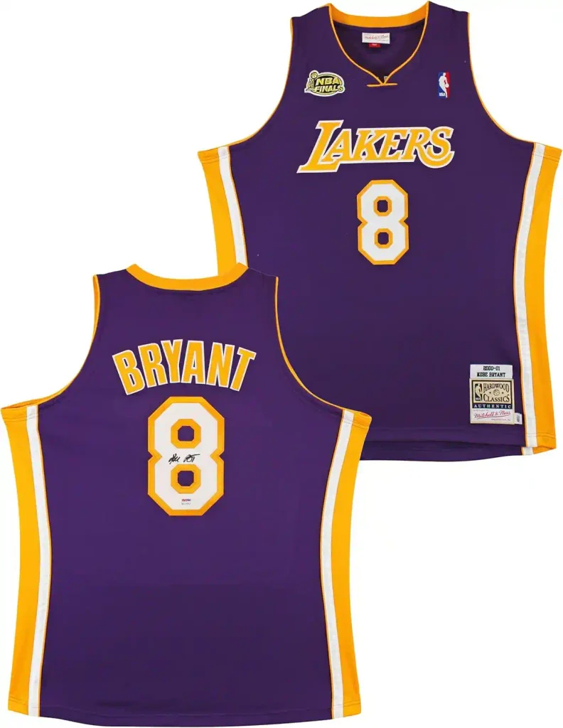Authentic Autographed Kobe Bryant Jersey: Value & Guide 15 Lakers Kobe Bryant Signed Purple M&N 2000-01 HWC Authentic Jersey PSA #b11463