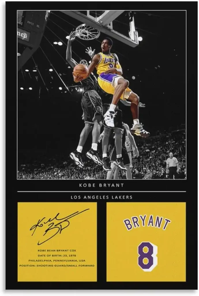 kobe bryant Basketball Star Wall Art Canvas Poster For Home, Office, Gym Wall Decoration Unframed 12x18 inches (30x45 cm) Poster