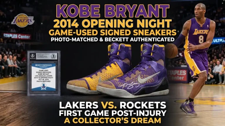 Kobe Bryant Photomatched 2014 Opening Night Game Used Signed Sneakers Beckett