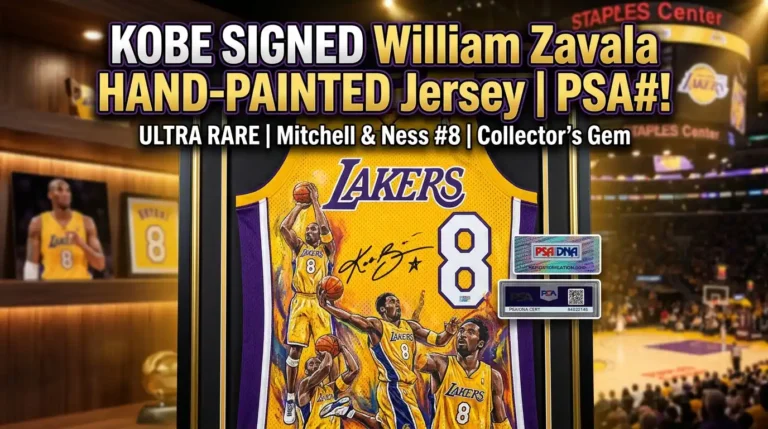 Kobe Signed William Zavala Hand-Painted M&N Jersey PSA