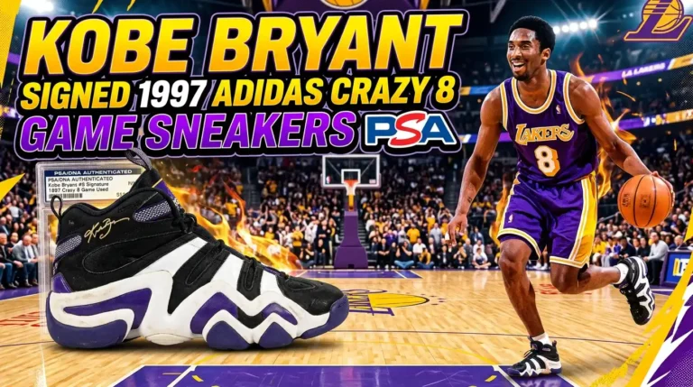 Kobe Bryant Signed 1997 Adidas Crazy 8 Game Sneakers PSA