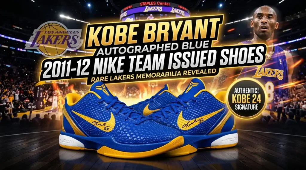 Kobe Bryant Autographed Blue 2011-12 Nike Team Issued Shoes