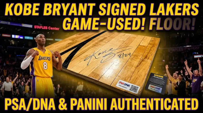 Kobe Bryant Signed Lakers Game-Used Floor PSA/DNA & Panini