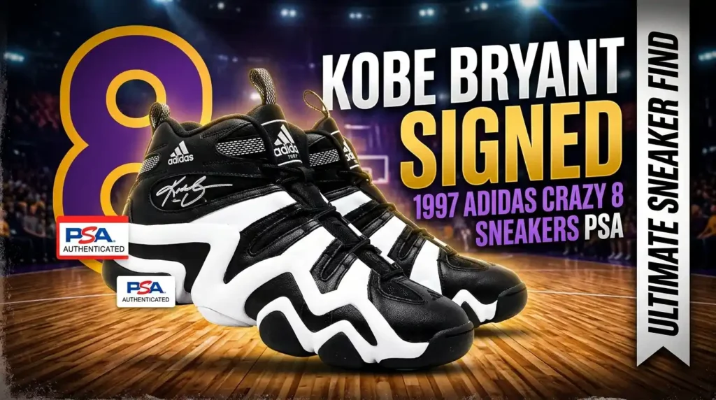 Kobe Bryant Signed 1997 Adidas Crazy 8 Sneakers PSA