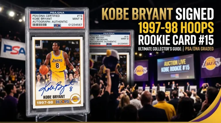 Kobe Bryant Signed 1997-98 Hoops Rookie Card #15 PSA/DNA