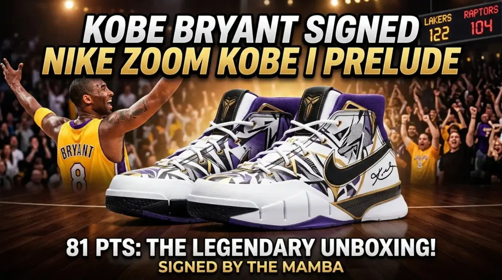 Kobe Bryant Signed Nike Zoom Kobe I Prelude Shoes 81 PTS