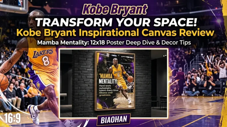 BIAOHAN Kobe Bryant Inspirational Poster 12x18 Canvas