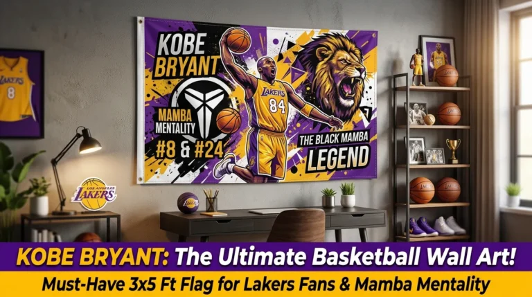 Kobe Bryant 3x5 Ft Polyester Flag, Basketball Wall Art