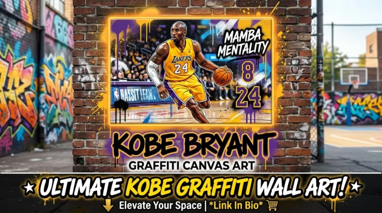 Kobe Bryant Graffiti Basketball Canvas Wall Art