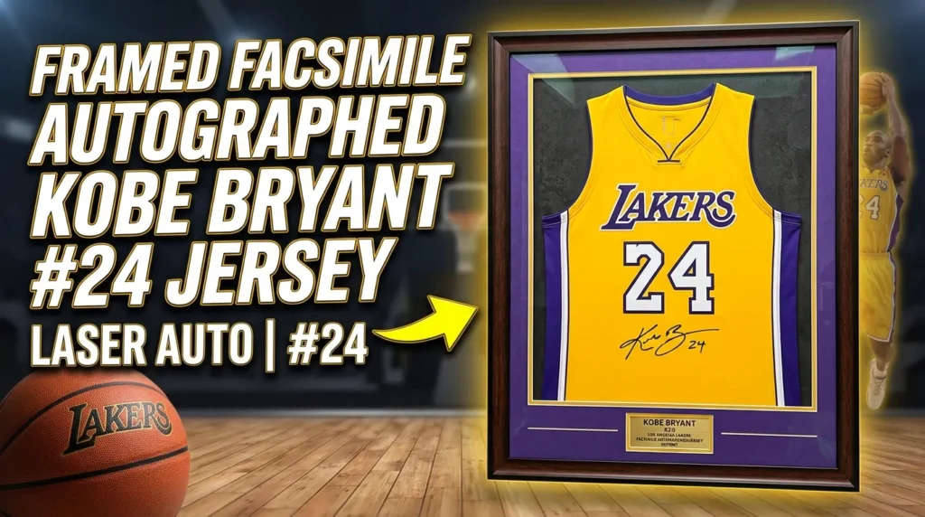 Framed Facsimile Autographed Kobe Bryant #24 Jersey