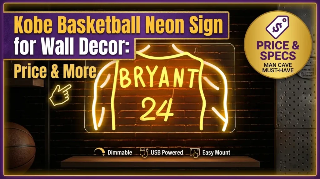 Kobe Basketball Neon Sign for Wall Decor